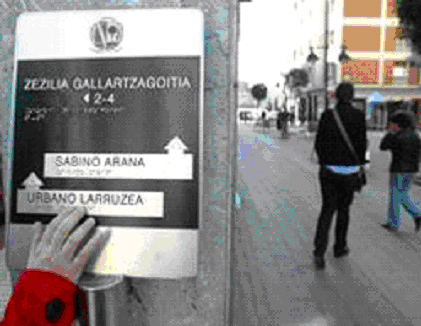 Señalización de las calles mediante un sistema de lectura táctil (Braille)